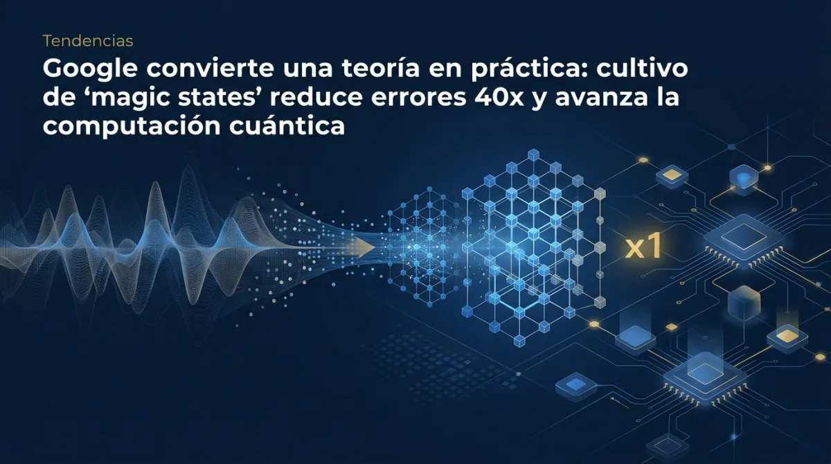 Google convierte una teoría en práctica: cultivo de 'magic states' reduce errores 40x y avanza la computación cuántica
