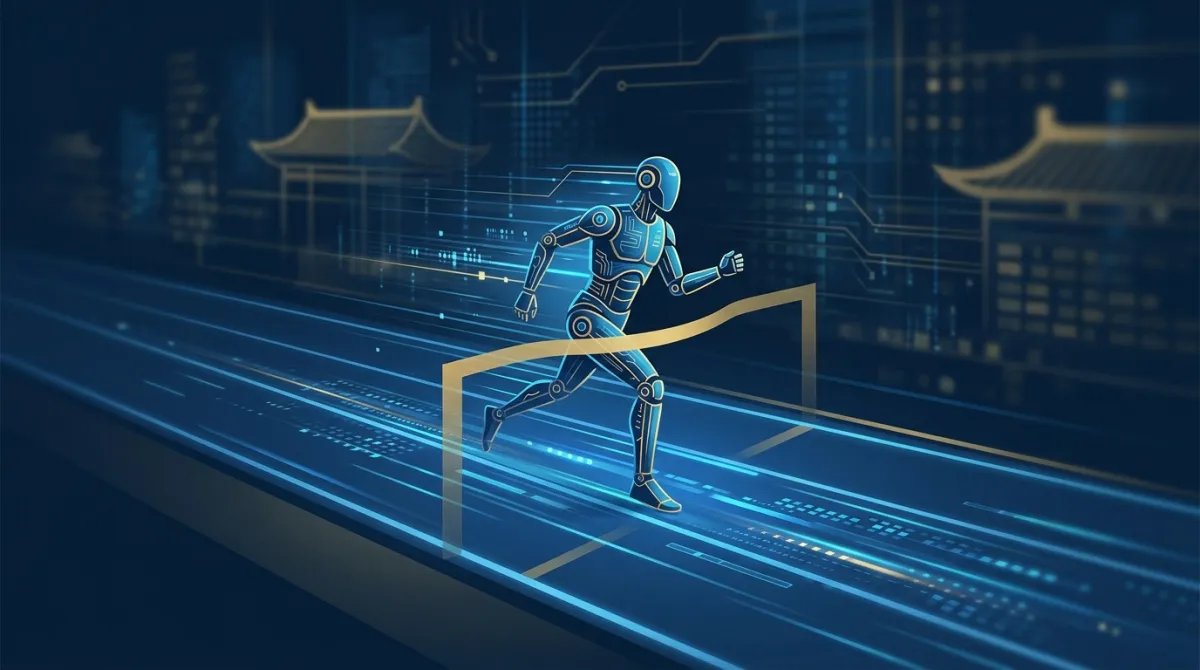 Un robot humanoide supera el récord humano del medio maratón en China